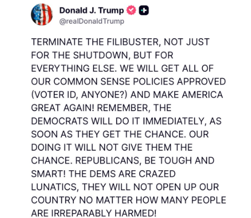 Donald Trump wants to eliminate the filibuster